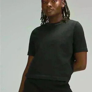 lululemon Boxy Knit T-Shirt (Black, Nomad, & Bone color)